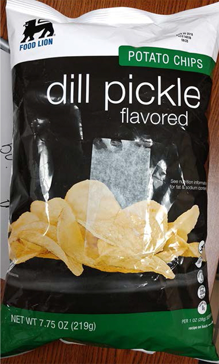 Allergy Alert for Undeclared Milk in Food Lion Brand Dill Pickle Flavored Potato Chips